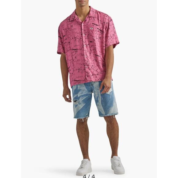 Wrangler Shirt Mens Button Up Signature Print Overshirt Size XL/G/T new - Picture 3 of 10